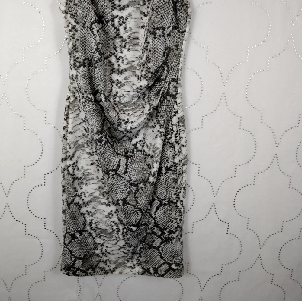 Fitted snakeskin print dress